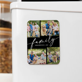Magnet Flexible Modern Photo Collage Family Script Keepsake