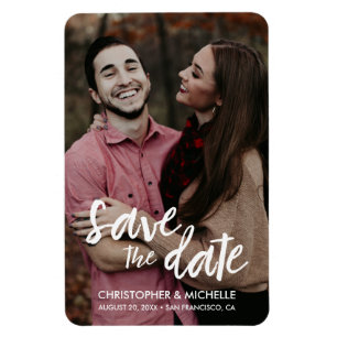 Magnet Flexible Modern Save the Date Script Photo personnalisée