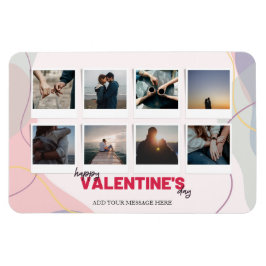 Magnet Flexible Moderne 8 Photo Collage Cadeau de Saint Valentin