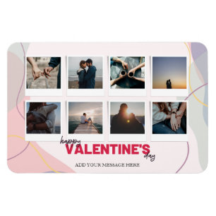 Magnet Flexible Moderne 8 Photo Collage Cadeau de Saint Valentin
