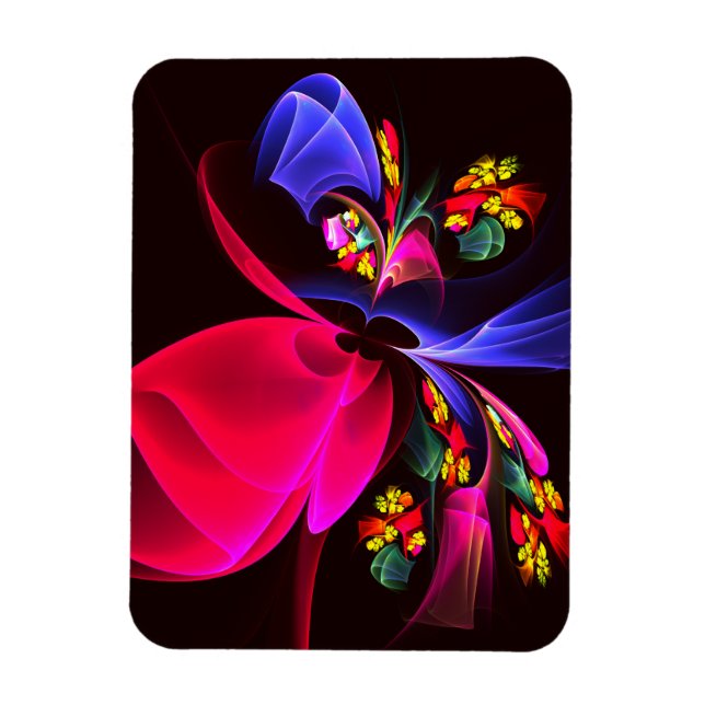 Magnet Flexible Moderne coloré Floral Abstrait Art Motif #06 (Vertical)