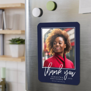 Magnet Flexible Moderne Graduate 2022 Photo Marine Merci bleu