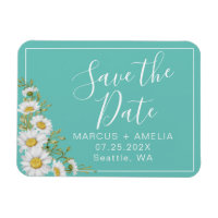 Moderne Lumière Turquoise & Blancs Sauvez La Date