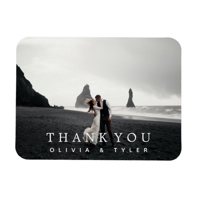 Magnet Flexible Moderne + Merci Mariage simple (Horizontal)