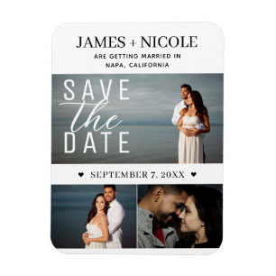 Magnet Flexible Moderne Minimaliste Enregistrer la Date Mariage 3 