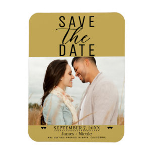Magnet Flexible Moderne Photo de Mariage à Sauvegarder la Date en