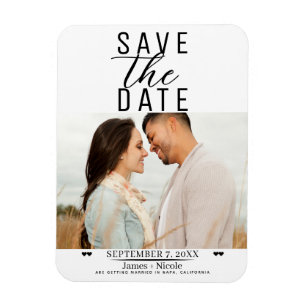 Magnet Flexible Moderne Photo de mariage Blanc et Blanc pour annon