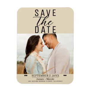 Magnet Flexible Moderne Photo de mariage "Save the Date" de couleu