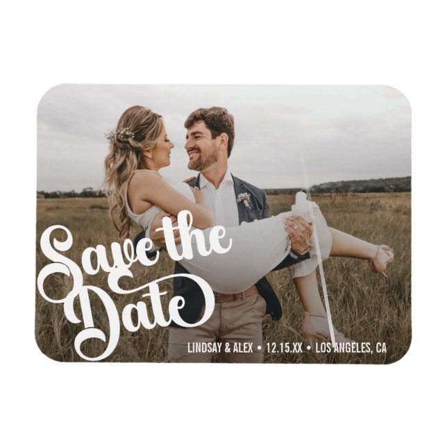Magnet Flexible Moderne Simple Photo Enregistrer La Date (Horizontal)