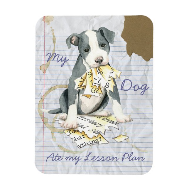 Magnet Flexible Mon Pit Bull Mange Mon plan de leçon (Vertical)