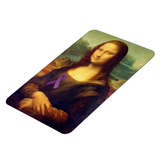 Magnet Flexible Mona Lisa Au Ruban Violet (Côté Gauche)
