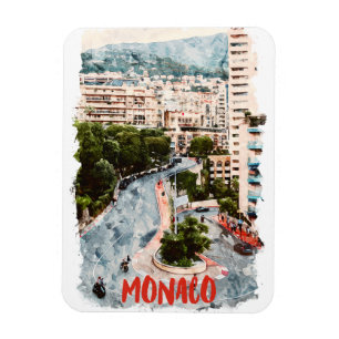Magnet Flexible Monaco Retro Race Track French Riviera Travel