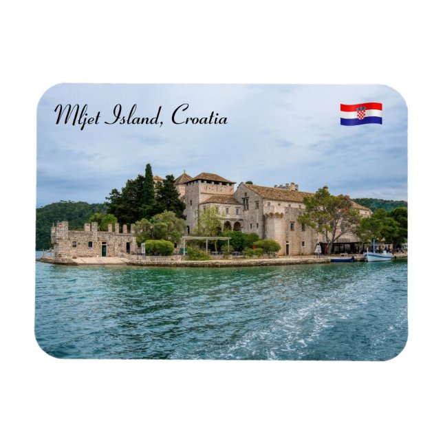 Magnet Flexible Monastère bénédictin sur l'île de Mljet - Croatie (Horizontal)