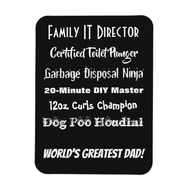 Magnet Flexible Monde le plus grand papa ! Personnalisable ! ! (Vertical)