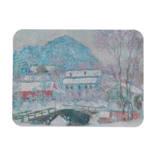 Magnet Flexible Monet - Norvège, Village de Sandviken dans la neig (Horizontal)