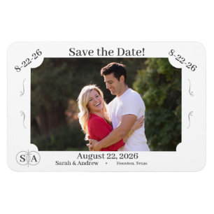 Magnet Flexible Monogrammé Croix & Anneaux Mariage Enregistrer La