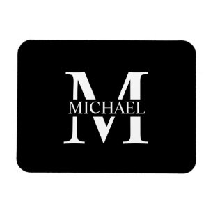 Magnet Flexible Monogramme et nom personnalisés en noir