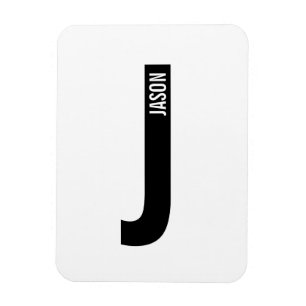 Magnet Flexible Monogramme et nom personnalisés gras modernes
