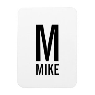 Magnet Flexible Monogramme et nom personnalisés modernes