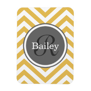 Magnet Flexible Monogramme jaune Chevron