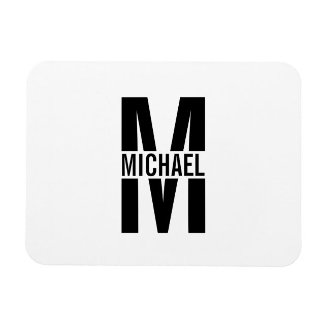 Magnet Flexible Monogramme personnalisé et aimant de nom (Horizontal)