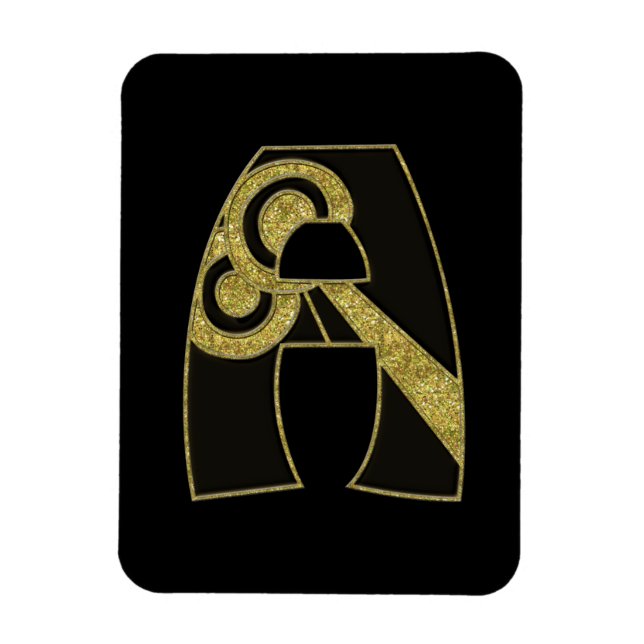 Magnet Flexible monogramme rétro - A (Vertical)
