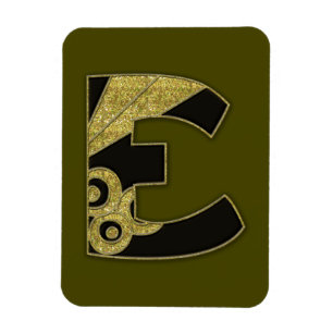 Magnet Flexible monogramme rétro - E