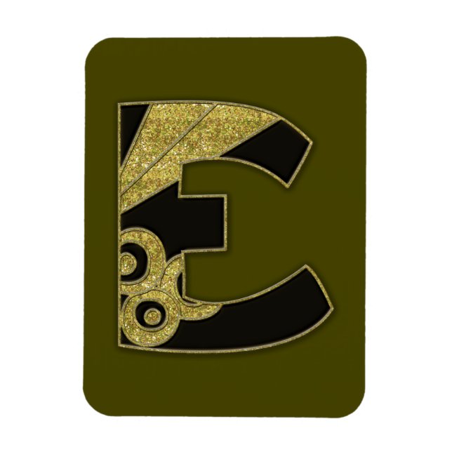 Magnet Flexible monogramme rétro - E (Vertical)