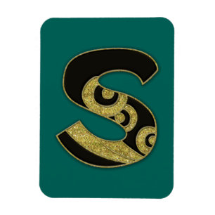 Magnet Flexible monogramme rétro - S