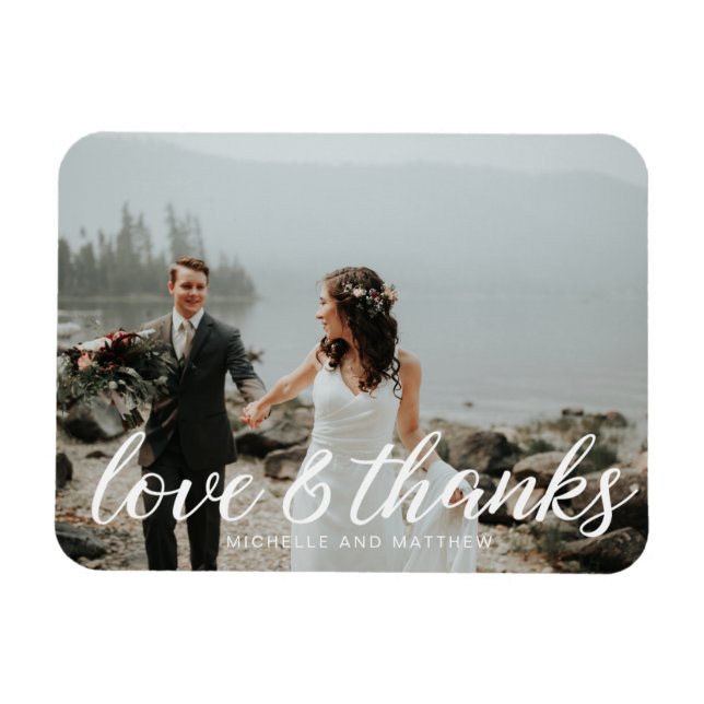 Magnet Flexible Monogramme Romantique ⎥Magnet Photo Merci pour vot (Horizontal)