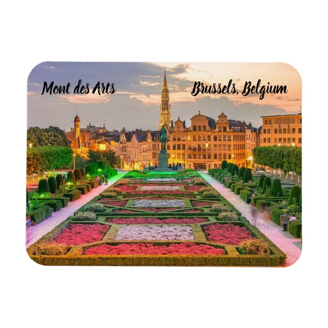 Magnet Flexible Mont des Arts Bruxelles Belgique stylisée (Horizontal)