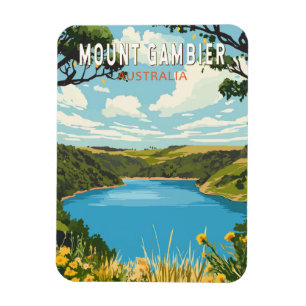 Magnet Flexible Mont Gambier Australie Voyage Art Vintage