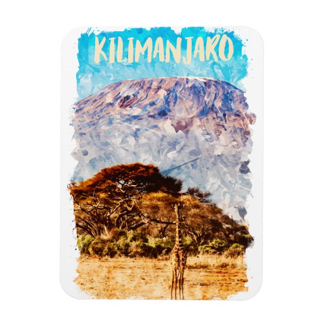 Magnet Flexible Mont Kilimandjaro Tanzanie Voyage Afrique (Vertical)
