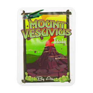 Magnet Flexible Mont Vésuve volcan italien dessin animé