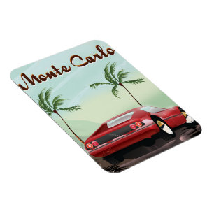 Magnet Flexible Monte Carlo sports car travel poster