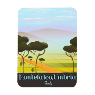 Magnet Flexible Montefalco, Ombrie Italie affiche de voyage