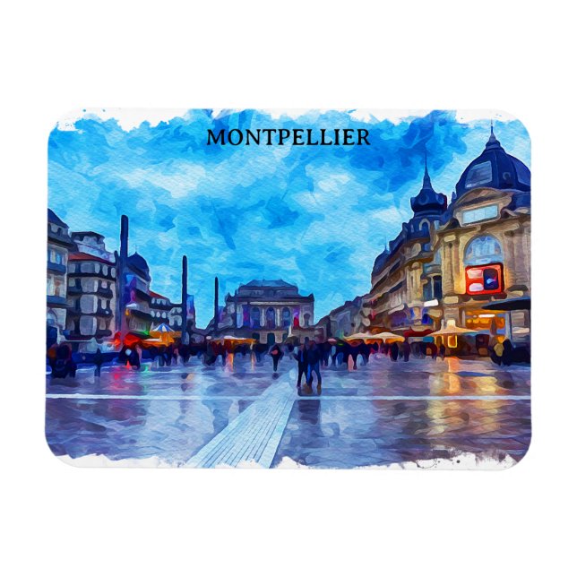 Magnet Flexible Montpellier France Place de la Comédie View (Horizontal)