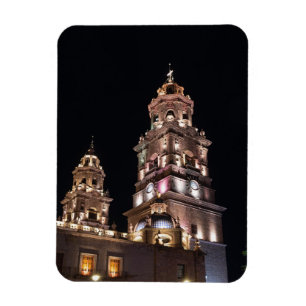 Magnet Flexible monument de la cathédrale morelia tours la nuit