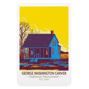 Magnet Flexible Monument national de George Washington Carver Vint
