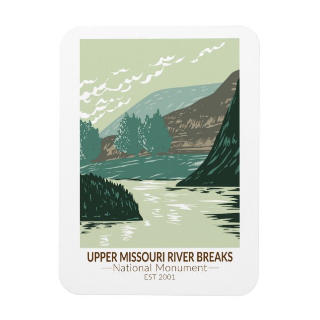 Magnet Flexible Monument national des Brise-rivière du Missouri su (Vertical)