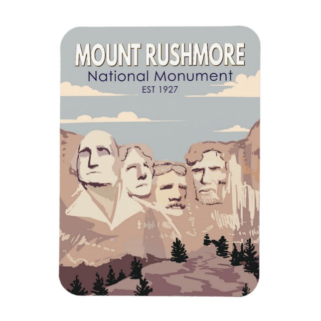 Magnet Flexible Monument national du Mont Rushmore Dakota du Sud (Vertical)