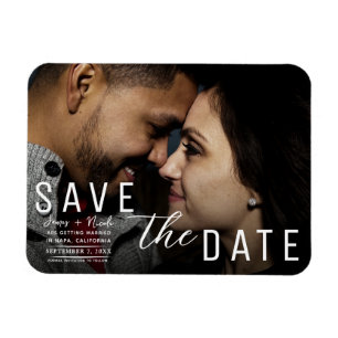 Magnet Flexible Moody Black Overlay Photo Enregistrer la date Mari