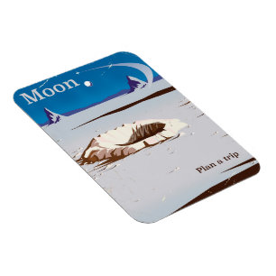 Magnet Flexible Moon - poster de voyage vintage Sci-fi