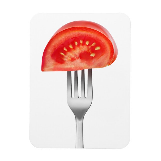 Magnet Flexible Morceau de tomate sur une fourchette (Vertical)