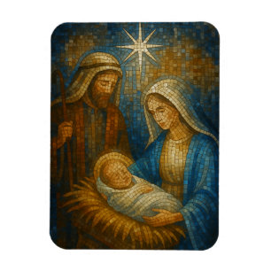 Magnet Flexible Mosaïque de verre coloré de la Nativité Sainte F