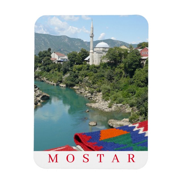 Magnet Flexible Mostar mosquée vue réfrigérateur aimant (Vertical)