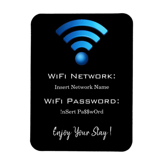 Magnet Flexible mot de passe wifi détails noir (Vertical)