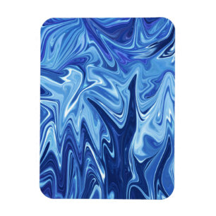 Magnet Flexible Motif abstrait liquide bleu