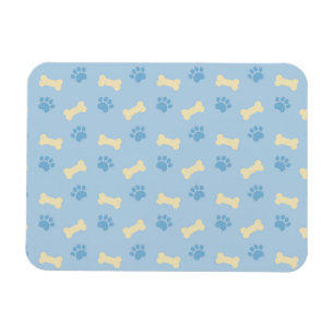 Magnet Flexible Motif bleu d'os d'empreinte de patte
