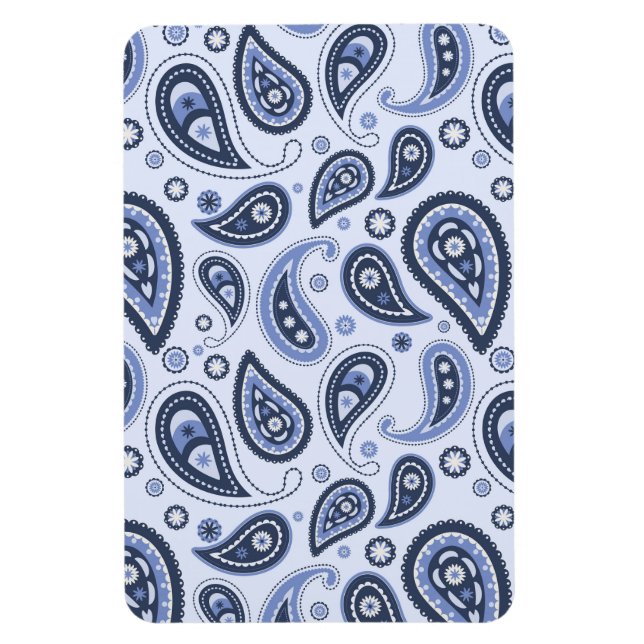 Magnet Flexible Motif Blue Paisley (Vertical)